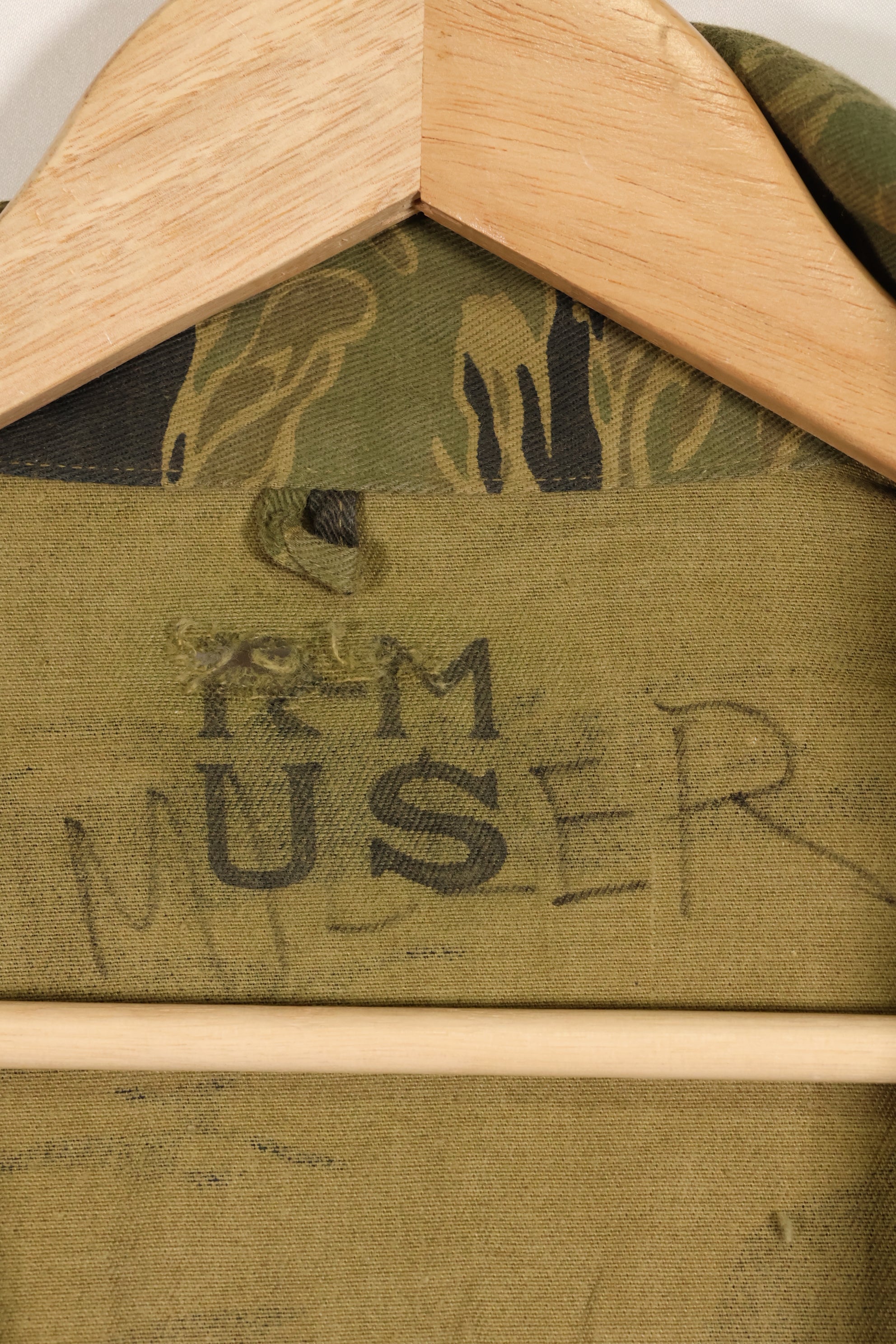 大阪 MASH製　US-M ゴールドタイガーストライプ　USカット　シャツ　中古品　退色あり