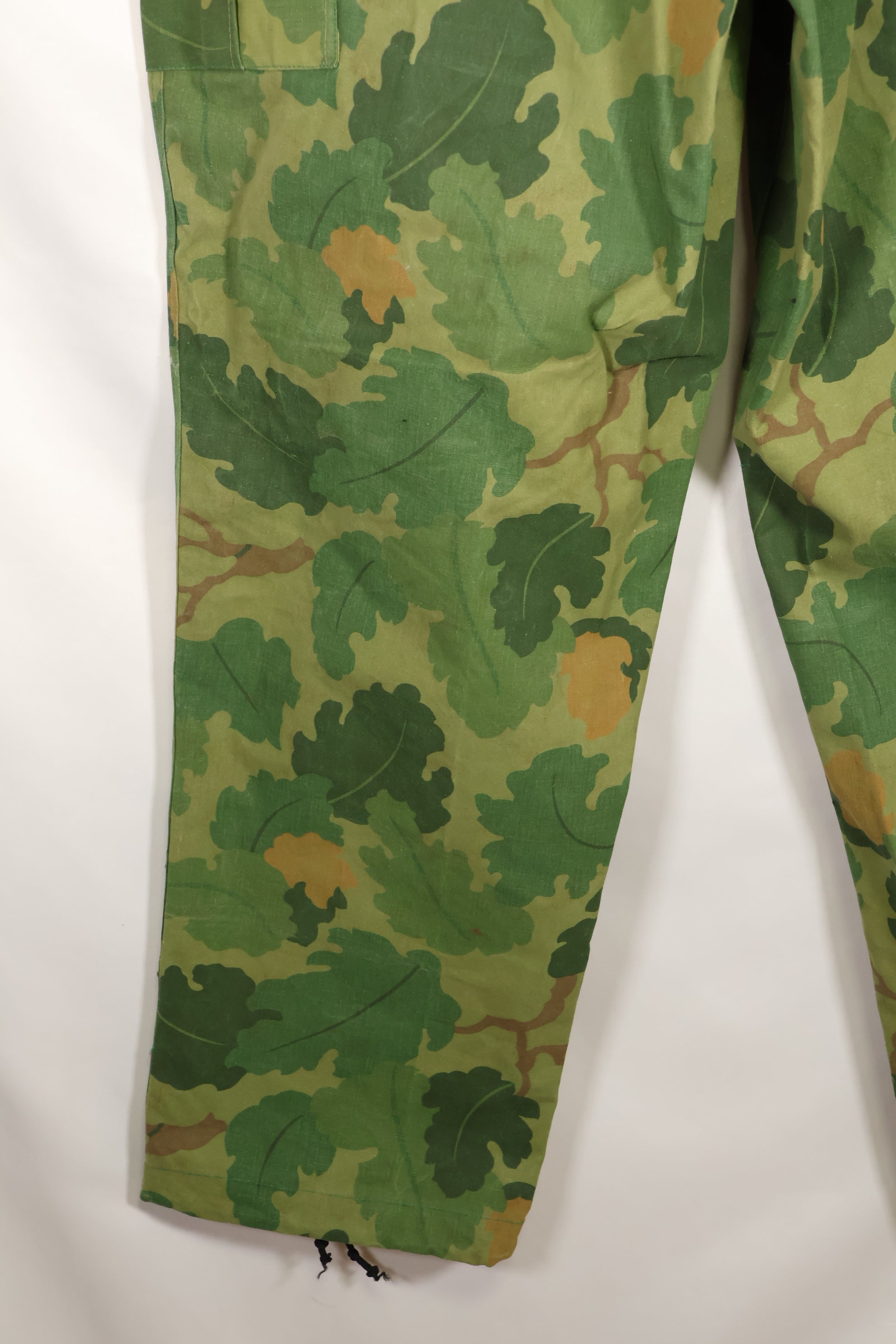 Authentic Fabric: Mitchell Pattern Camouflage, 1st Model Jungle Fatigue Pants, Tent Fabric, Used