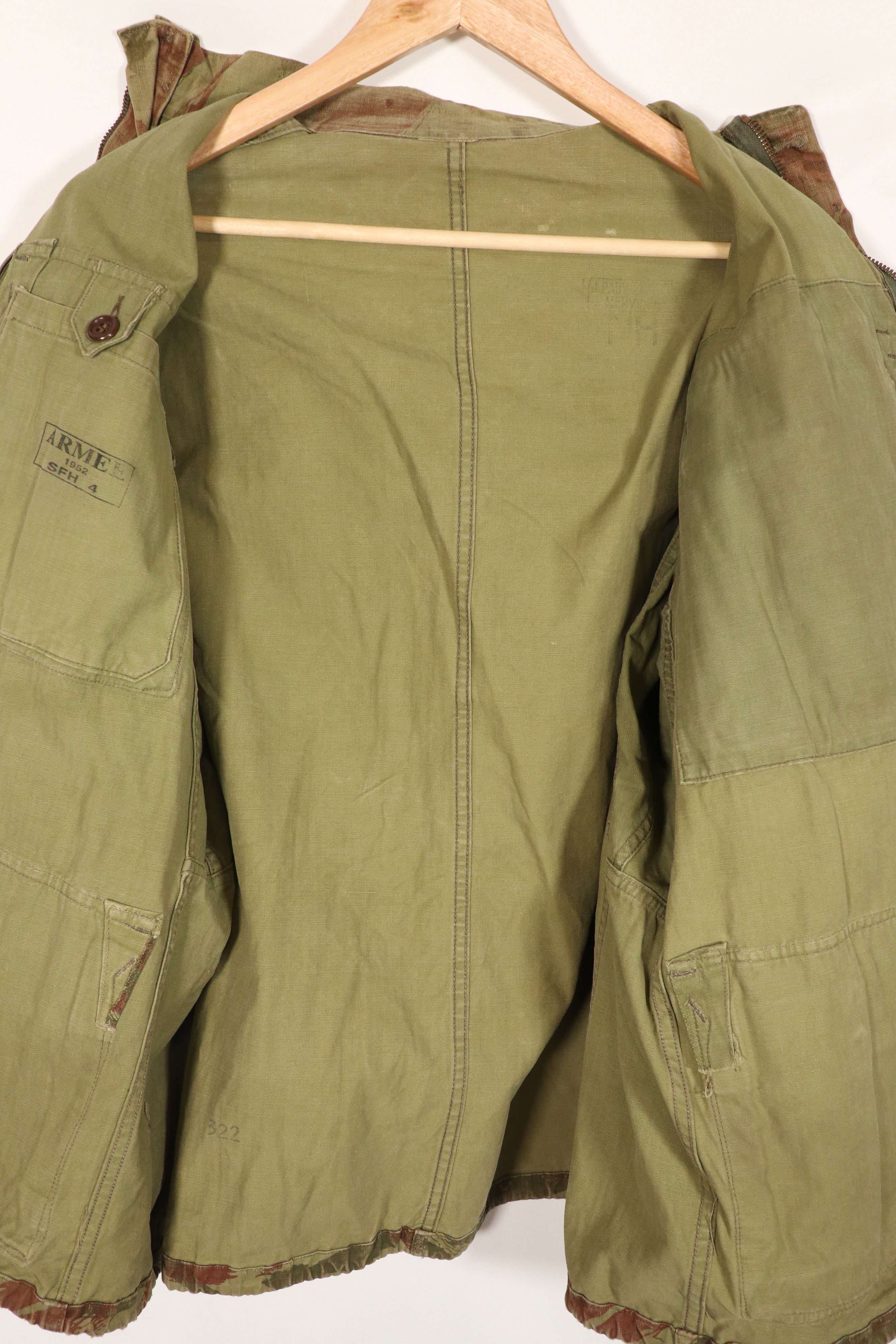 正品 1950 年代法国陆军蜥蜴迷彩 TAP 47/56 空降兵夹克