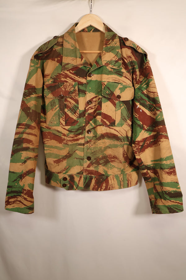 1950年代　インドシナ戦争　英軍バトルドレス型　リザード迷彩　シェルターハーフ生地製　ジャケット　中古品