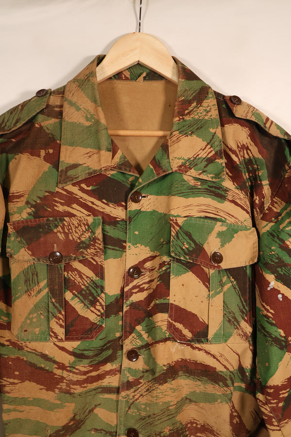 1950年代　インドシナ戦争　英軍バトルドレス型　リザード迷彩　シェルターハーフ生地製　ジャケット　中古品