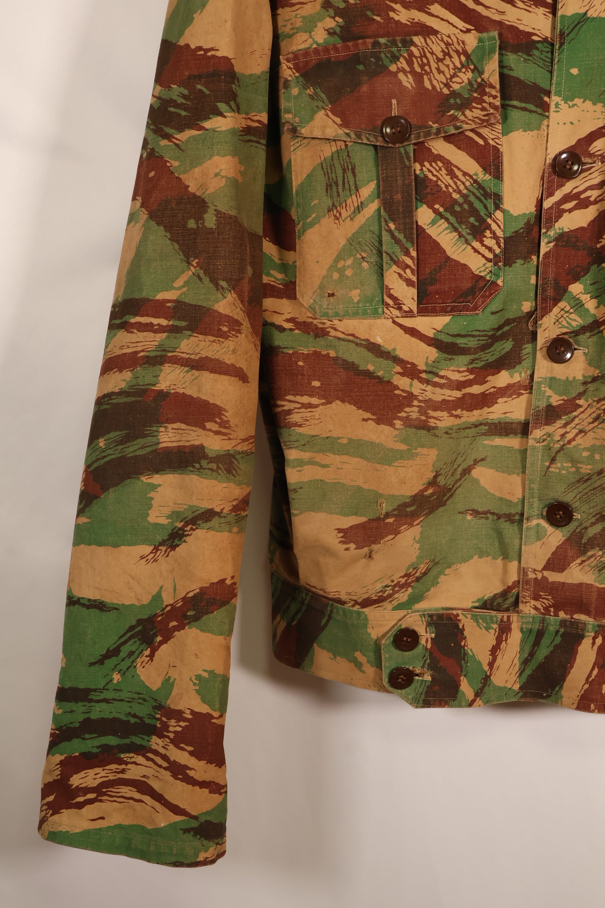 1950年代　インドシナ戦争　英軍バトルドレス型　リザード迷彩　シェルターハーフ生地製　ジャケット　中古品