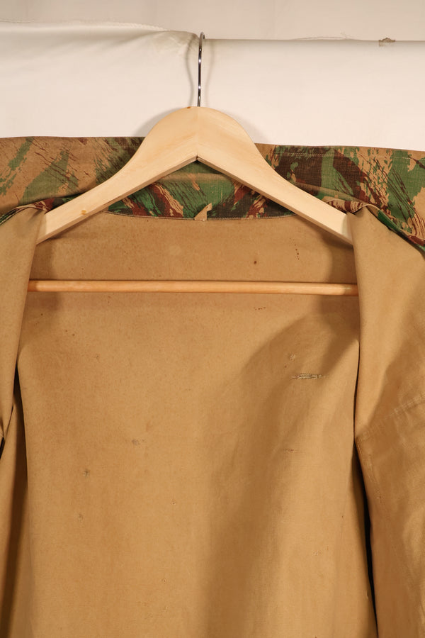 1950年代　インドシナ戦争　英軍バトルドレス型　リザード迷彩　シェルターハーフ生地製　ジャケット　中古品