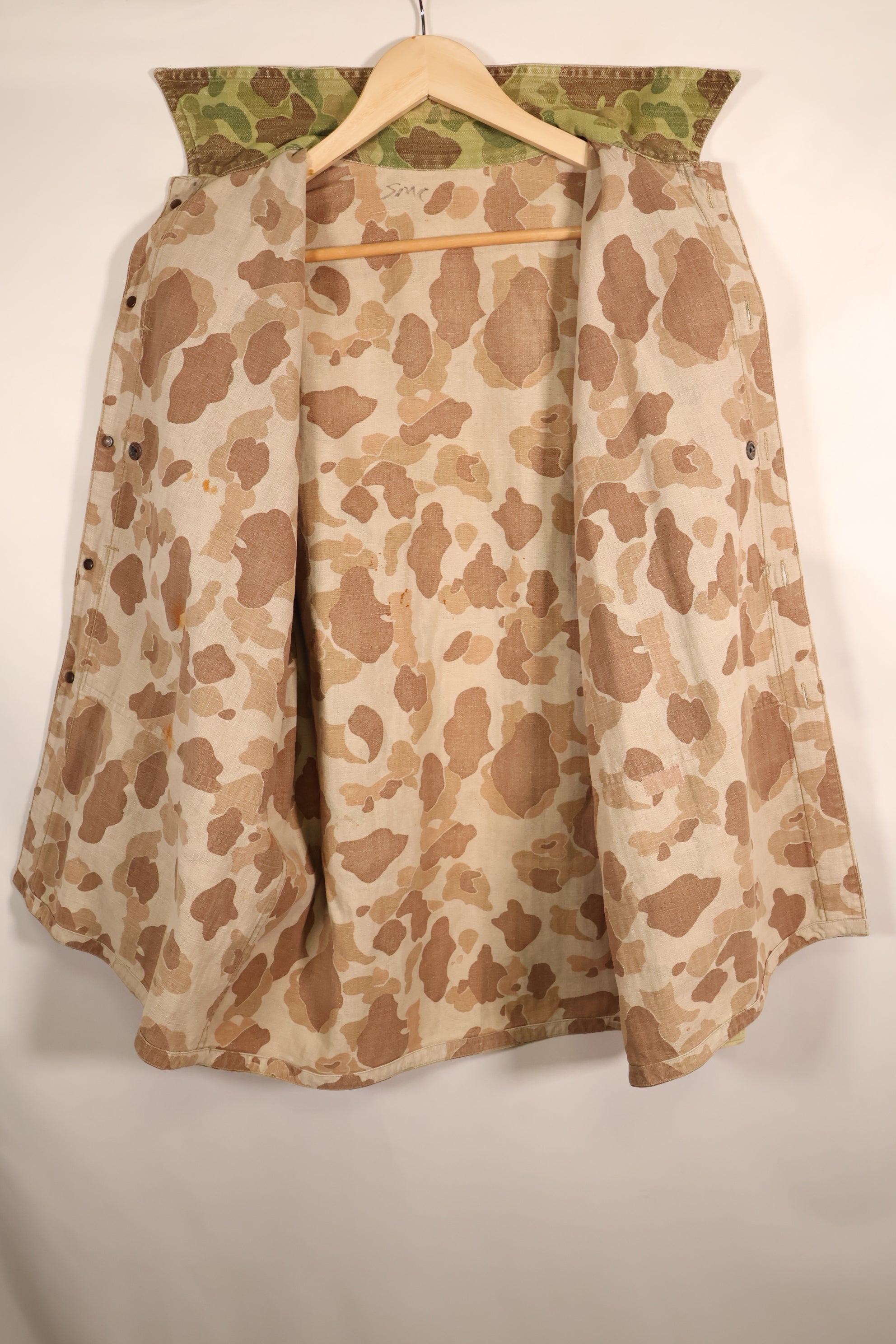 Early 1940s, Estimated Size 42, U.S. Marine Corps, Frogskin Camouflage, P-44 Jacket, Used
