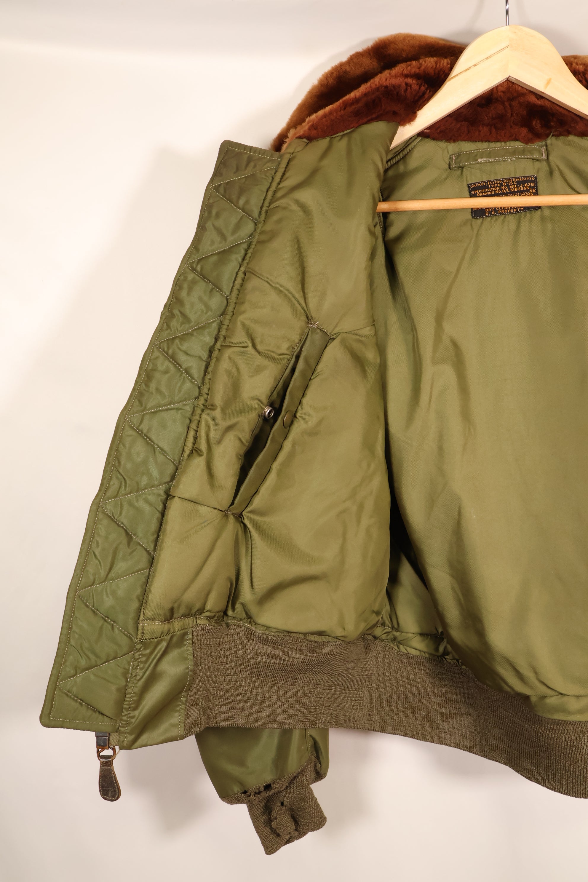 Late 1940s–Early 1950s, U.S. Air Force, B-15C Flight Jacket, Rare Green Version, Used
