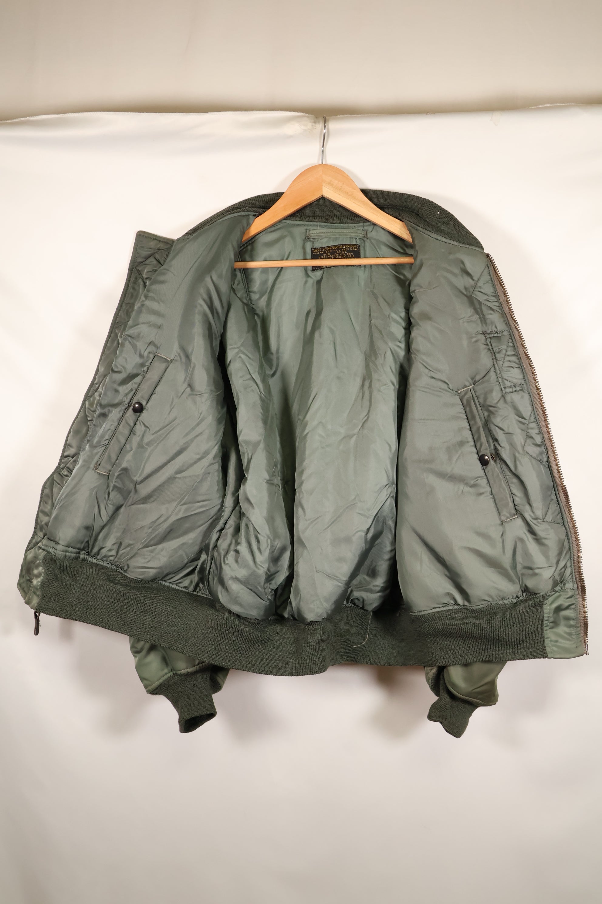 1950s LARGE U.S. Air Force Early Model MA-1 Flight Jacket, Intermediate, Used