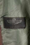1950s, estimated size 40–42, U.S. Air Force B-15D flight jacket, modified with shearling, includes patches, used