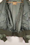 1950s, estimated size 40–42, U.S. Air Force B-15D flight jacket, modified with shearling, includes patches, used