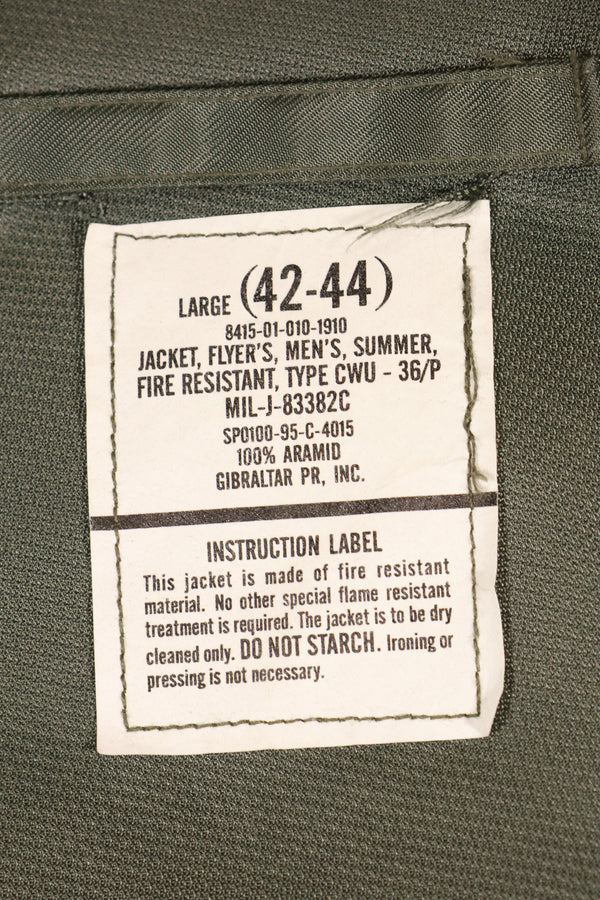 1995年契約　LARGE（42-44）　アメリカ軍　CWU-36P　フライトジャケット　ライトゾーン　中古品