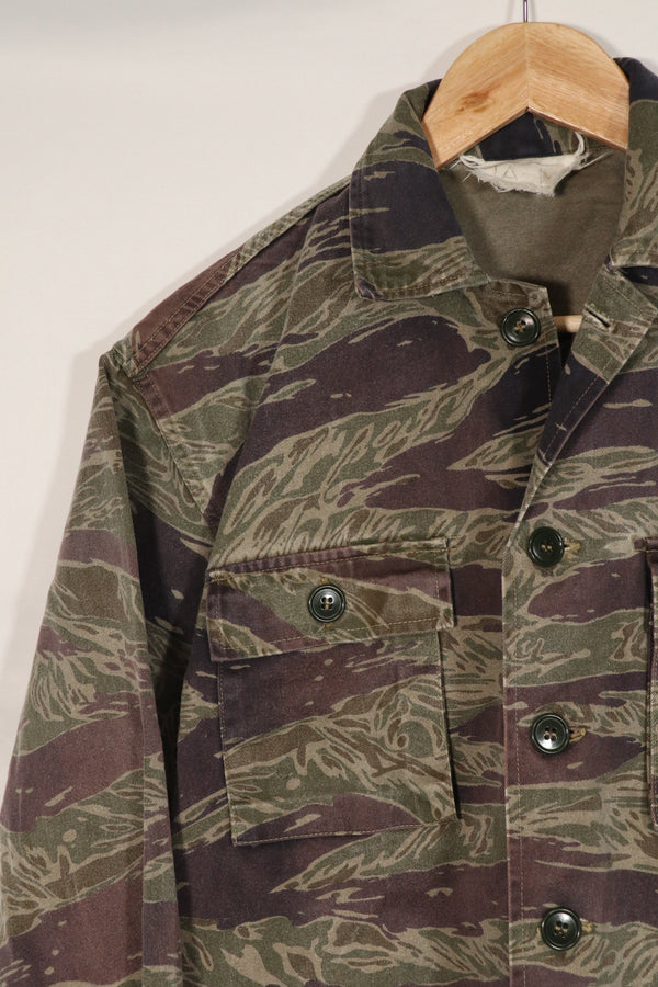 Replica MASH Osaka made silver tiger stripe Asian cut shirt, used, faded.