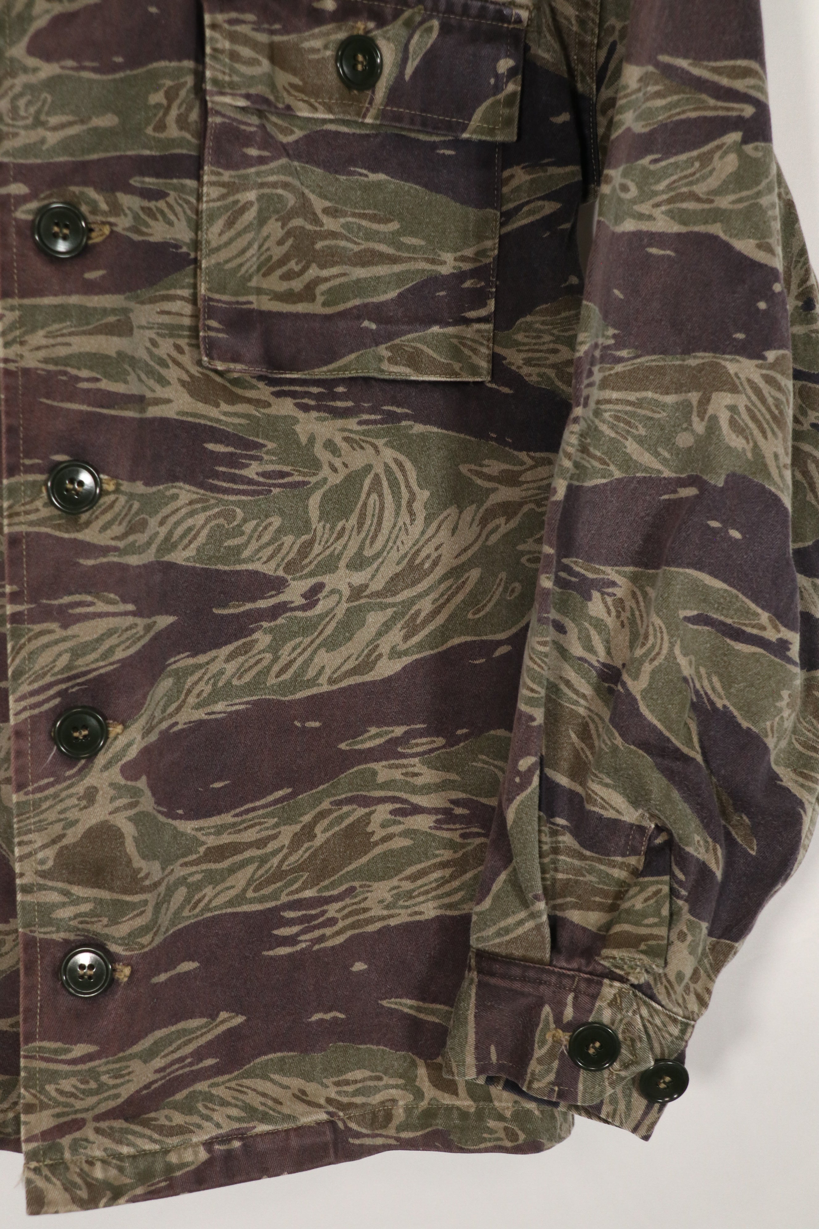 Replica MASH Osaka made silver tiger stripe Asian cut shirt, used, faded.