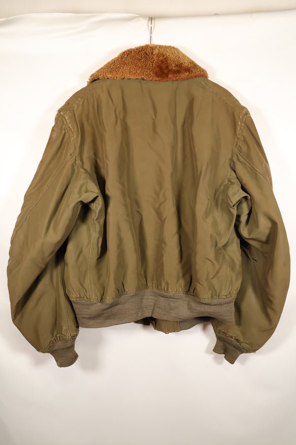 1940年代　サイズ 42　WWII　アメリカ陸軍航空隊　B-15　フライトジャケット　カレンダー加工生地　中古品