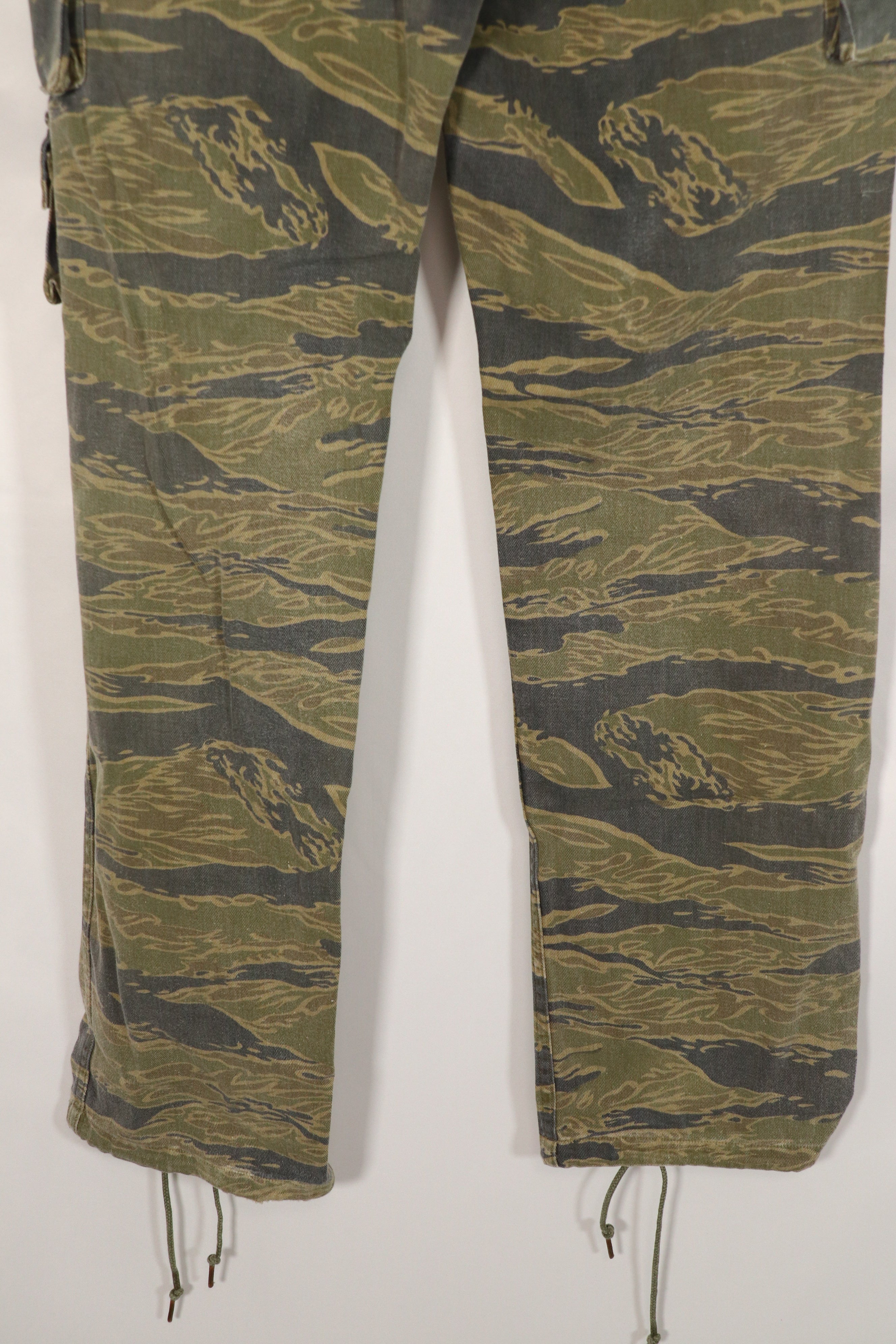 Replica Gold Tiger Stripe Pants made by MASH Osaka, US cut, faded, used.