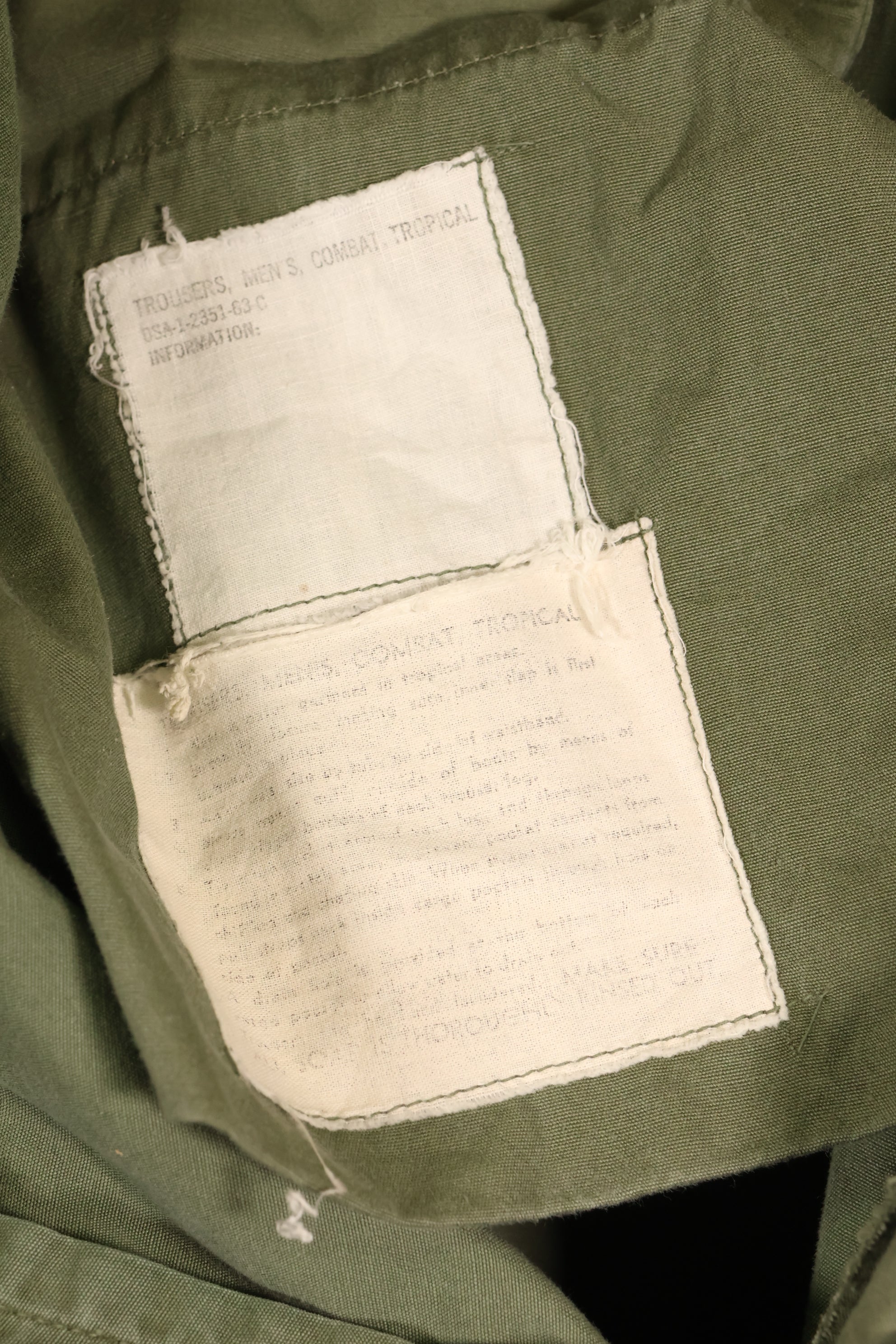 1963年契約　推定 M-S　1st Model ジャングルファティーグ　パンツ　退色あり　中古品