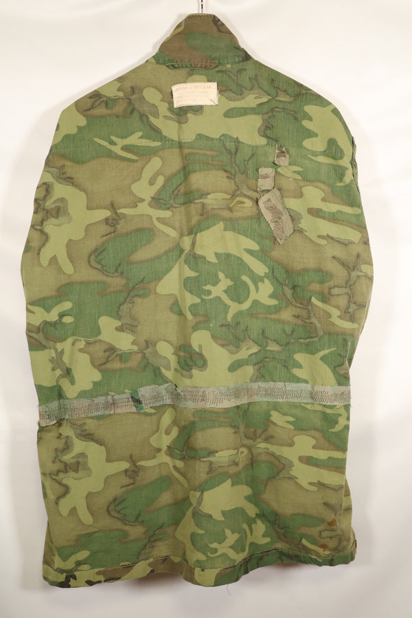 1966〜67年頃　X-L-R　ノンリップストップ　初期プリント　ERDL　ファティーグジャケット　中古品