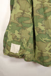 推定 1966~67年頃　推定 S-R　初期プリント　ERDL リーフ迷彩　ノンリップ　ファティーグ　ジャケット　半袖　中古品