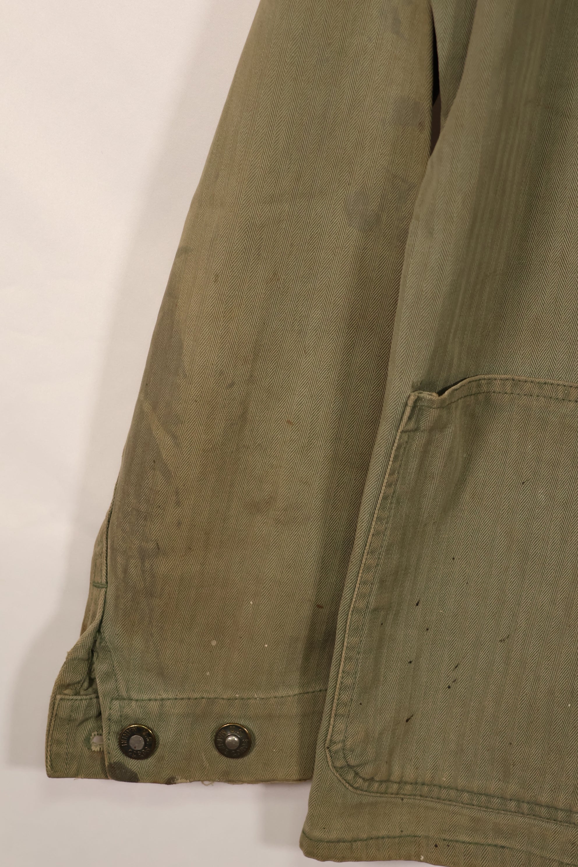 実物　WWII アメリカ海兵隊　USMC　P41　HBTジャケット　レアボタン付　中古品