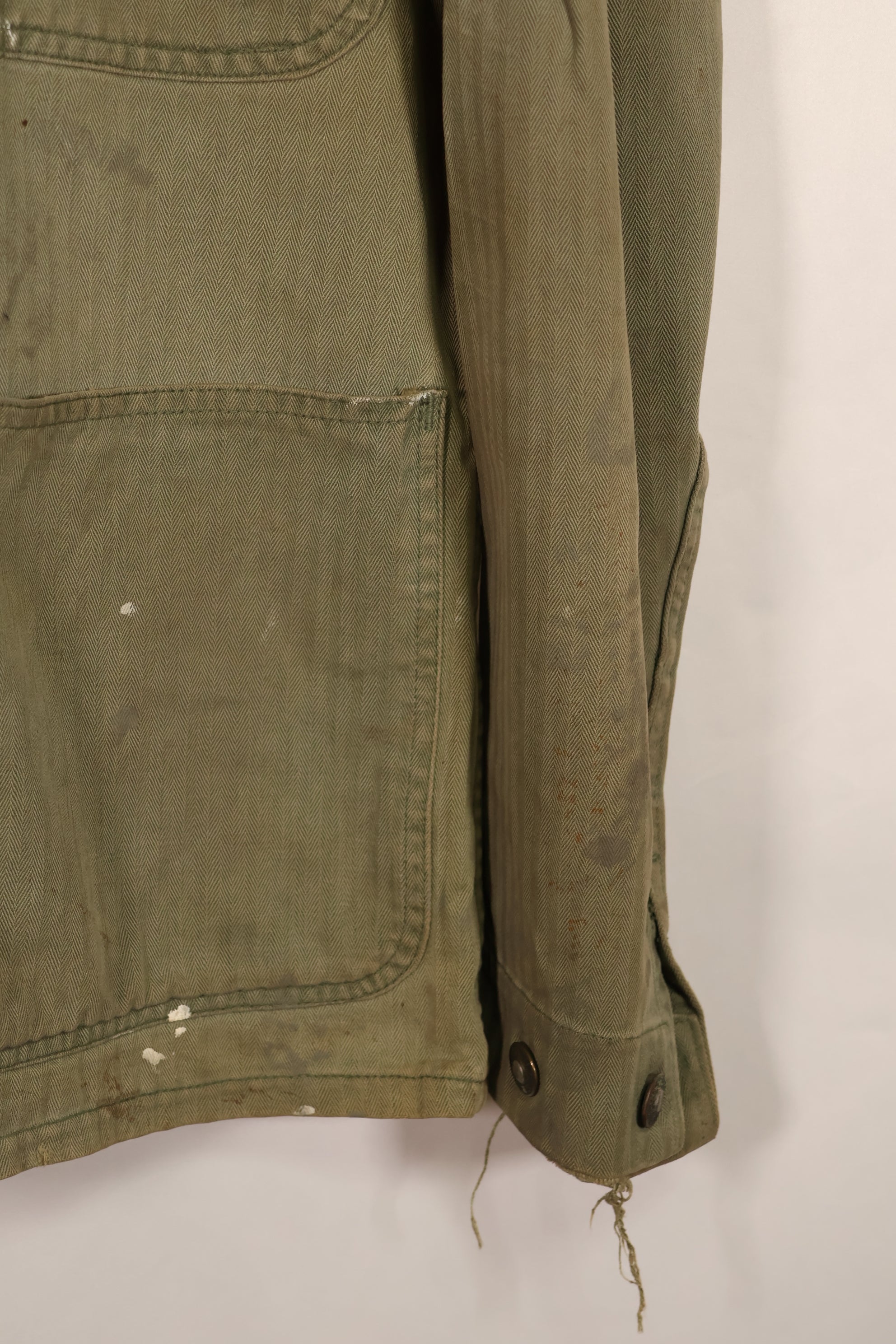 実物　WWII アメリカ海兵隊　USMC　P41　HBTジャケット　レアボタン付　中古品