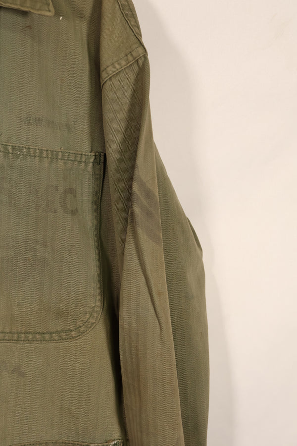 実物　WWII アメリカ海兵隊　USMC　P41　HBTジャケット　レアボタン付　中古品