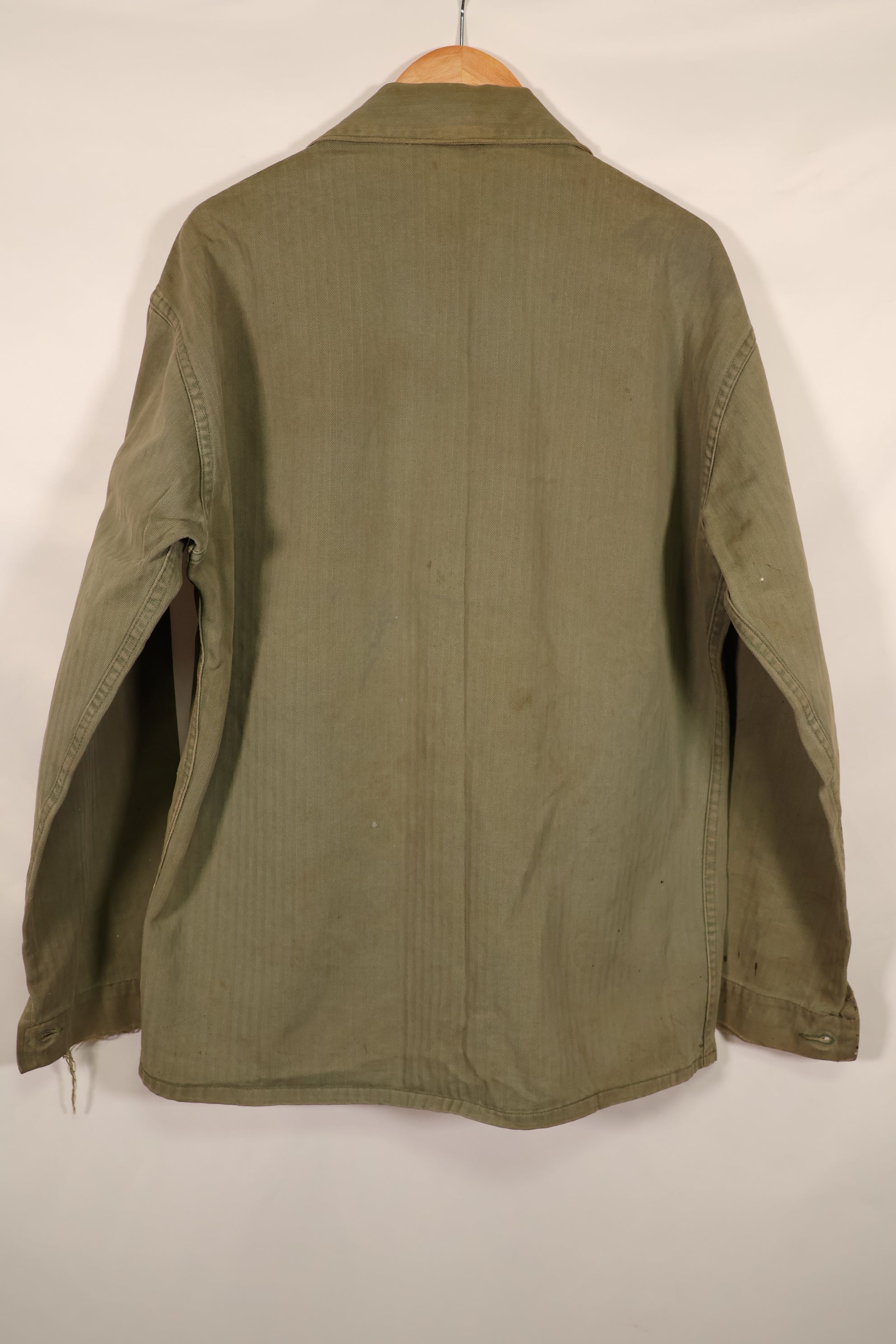 実物　WWII アメリカ海兵隊　USMC　P41　HBTジャケット　レアボタン付　中古品