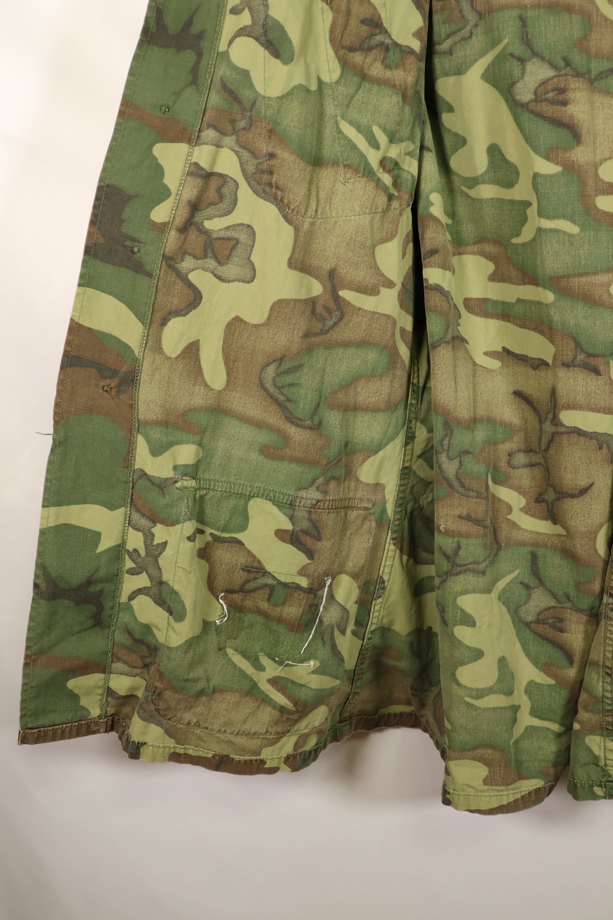 推定1966~67年契約　推定 S-L　初期プリント　ノンリップ　ERDL リーフ迷彩ジャケット　半袖　中古品