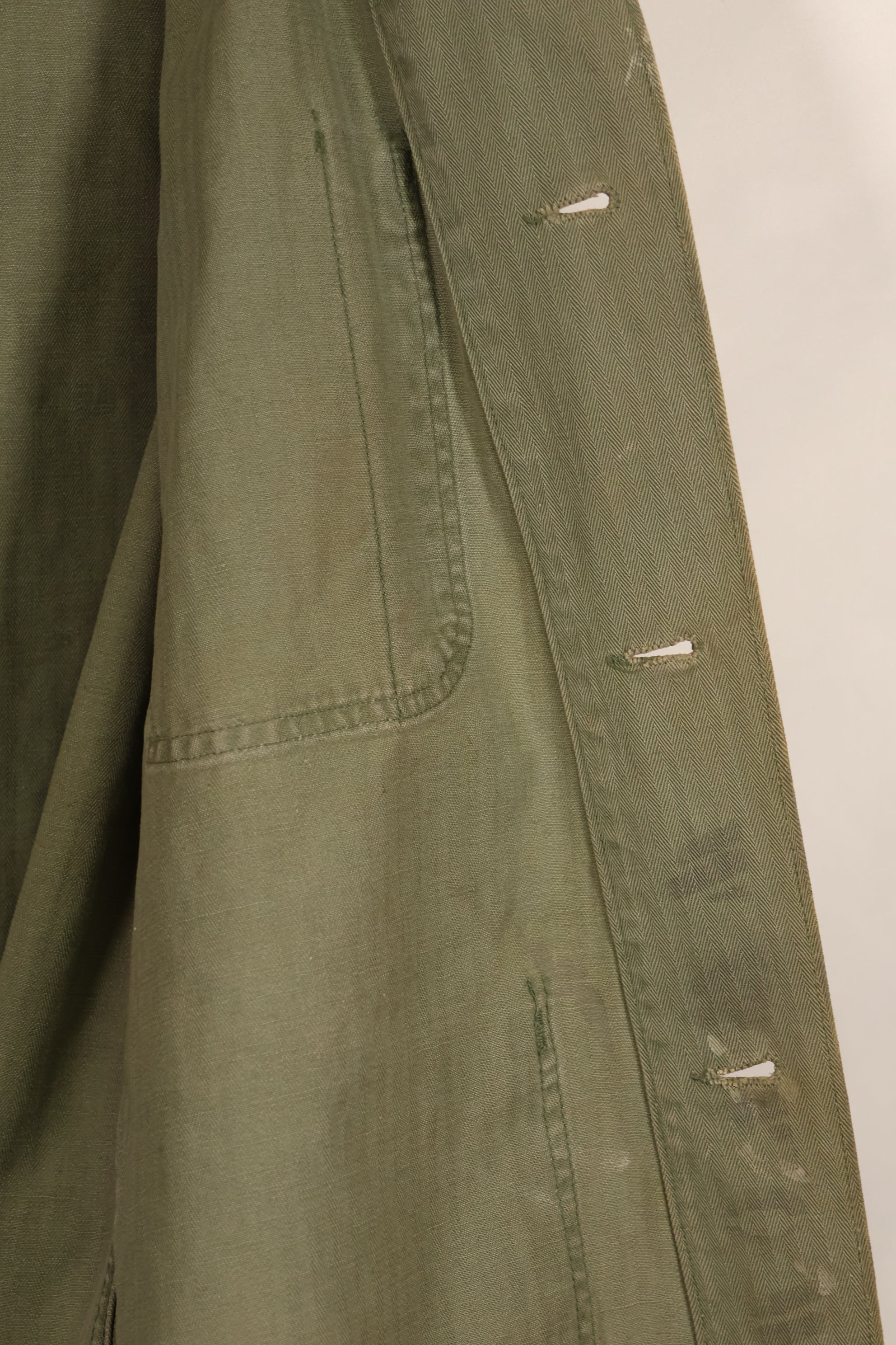 実物　WWII アメリカ海兵隊　USMC　P41　HBTジャケット　レアボタン付　中古品