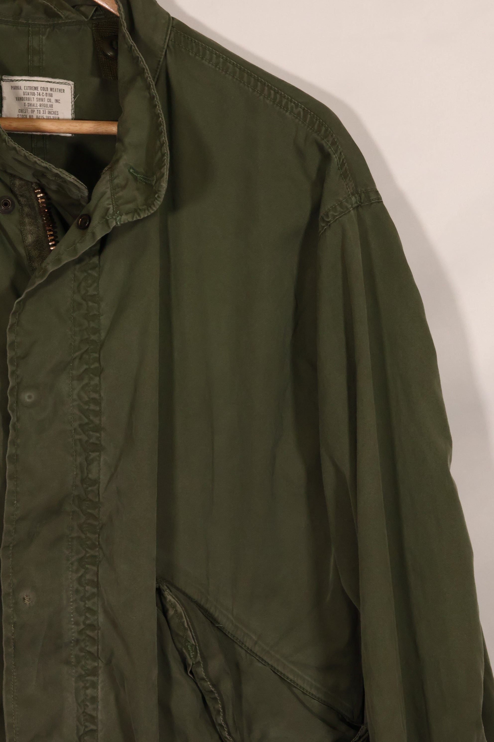 1974 合同 X-S-R M65 野战派克大衣，仅外壳，使用过，A