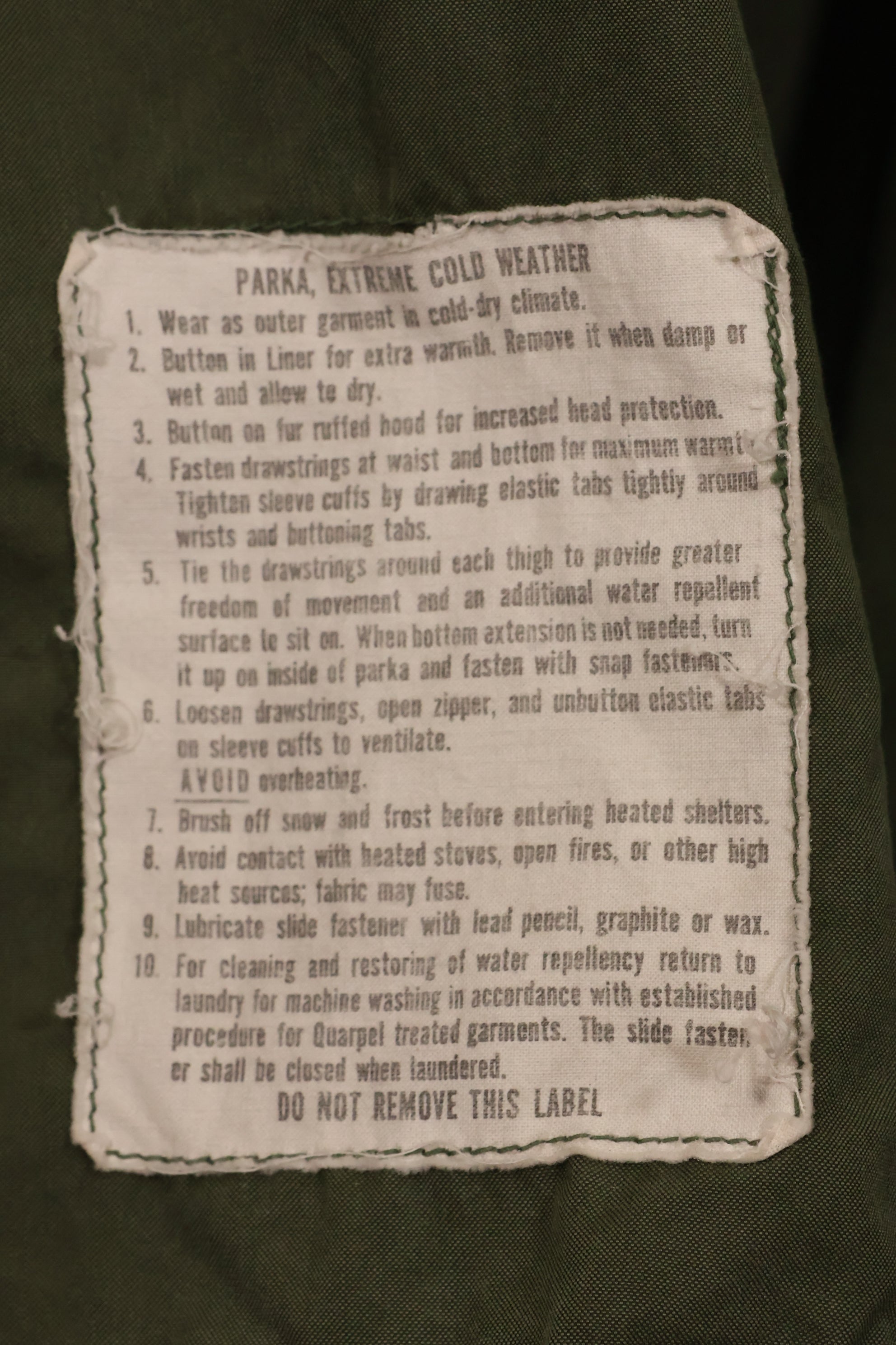 1974 合同 X-S-R M65 野战派克大衣，仅外壳，使用过，A