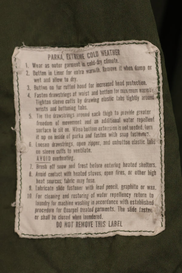 1974 合同 X-S-R M65 野战派克大衣，仅外壳，使用过，A