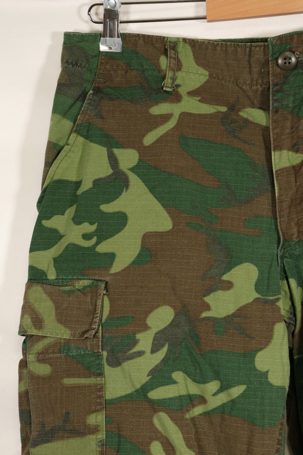 1969年契約　M-S　リップストップ　ERDL迷彩　ジャングルファティーグ　パンツ　褪色あり　中古品