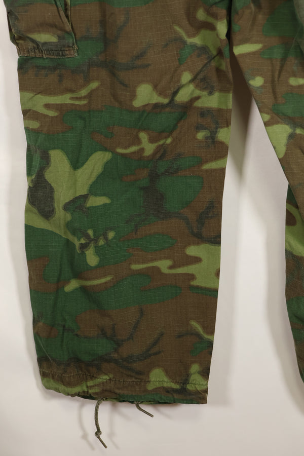 1969年契約　M-S　リップストップ　ERDL迷彩　ジャングルファティーグ　パンツ　褪色あり　中古品