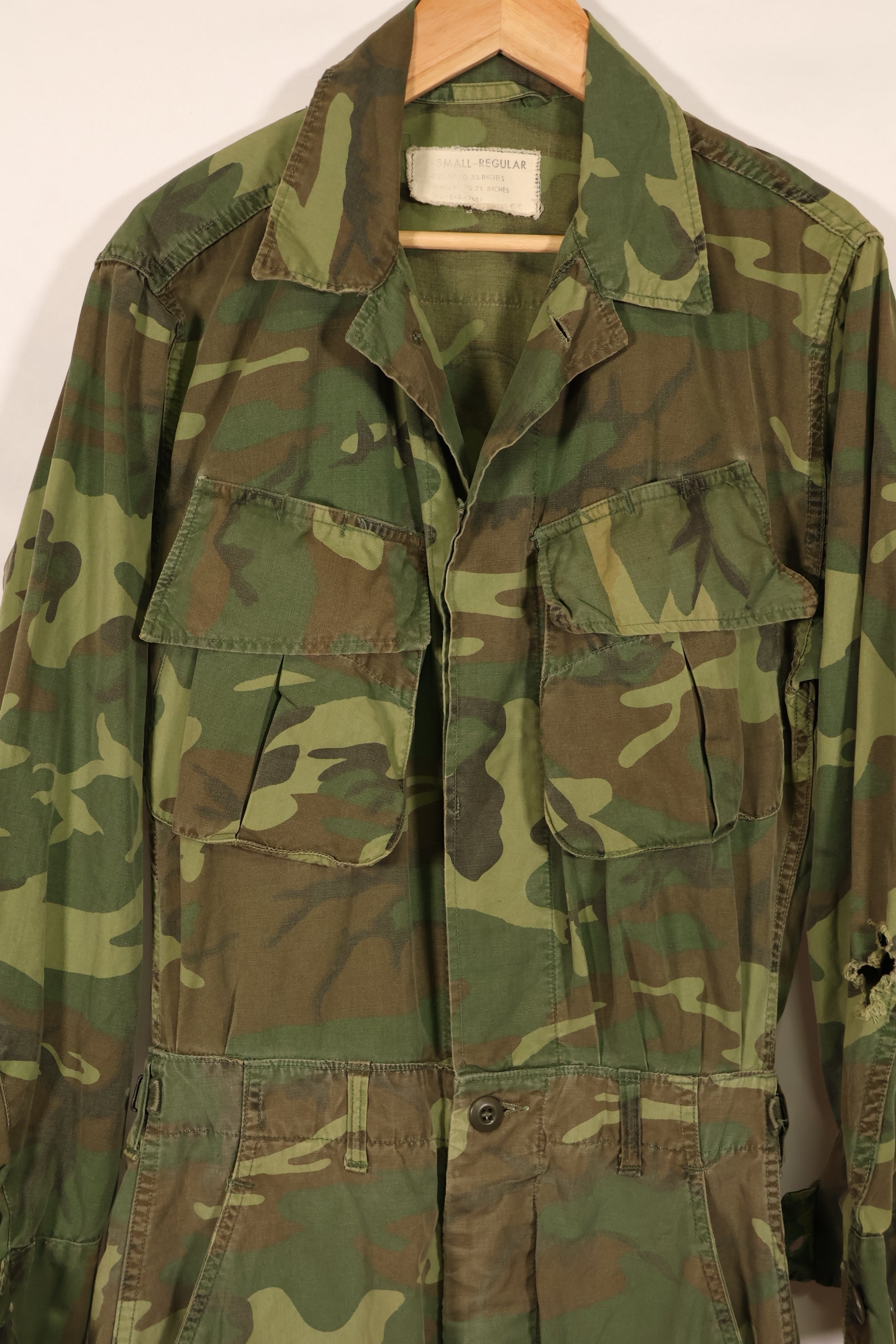 実物　1966年〜1967年　レア品　ローカル改造　フライトスーツ　ERDL 初期プリント