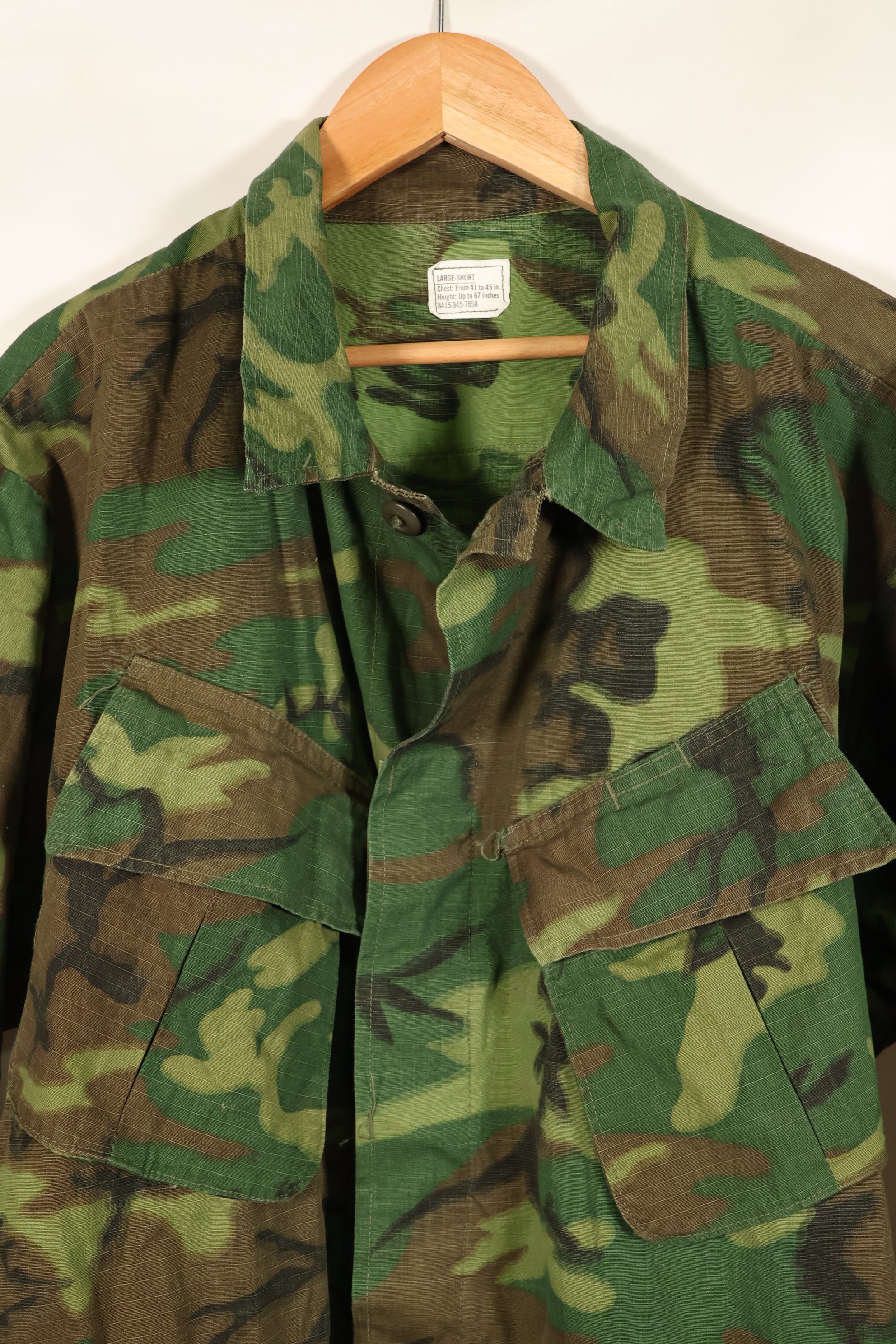 1969 Contract L-S Ripstop ERDL Camo Jungle Fatigue Jacket (Used)
