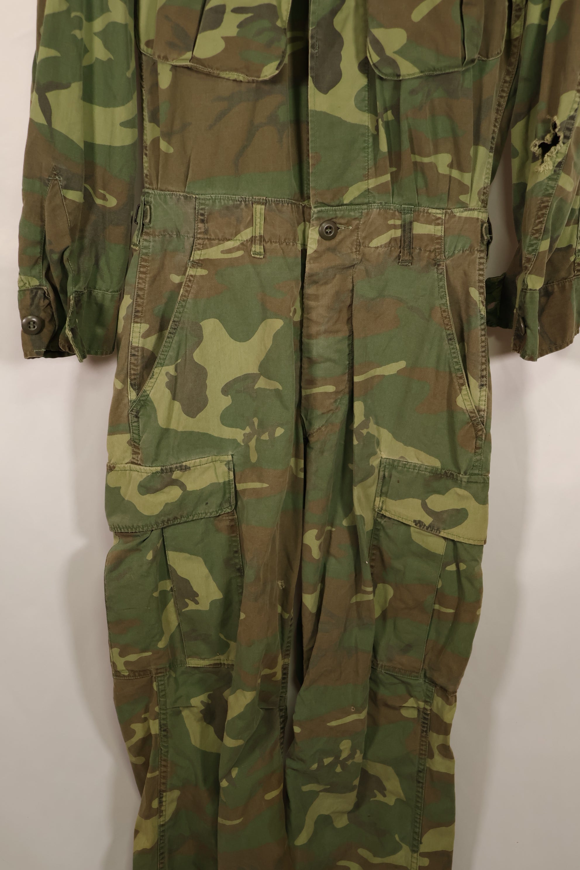 実物　1966年〜1967年　レア品　ローカル改造　フライトスーツ　ERDL 初期プリント