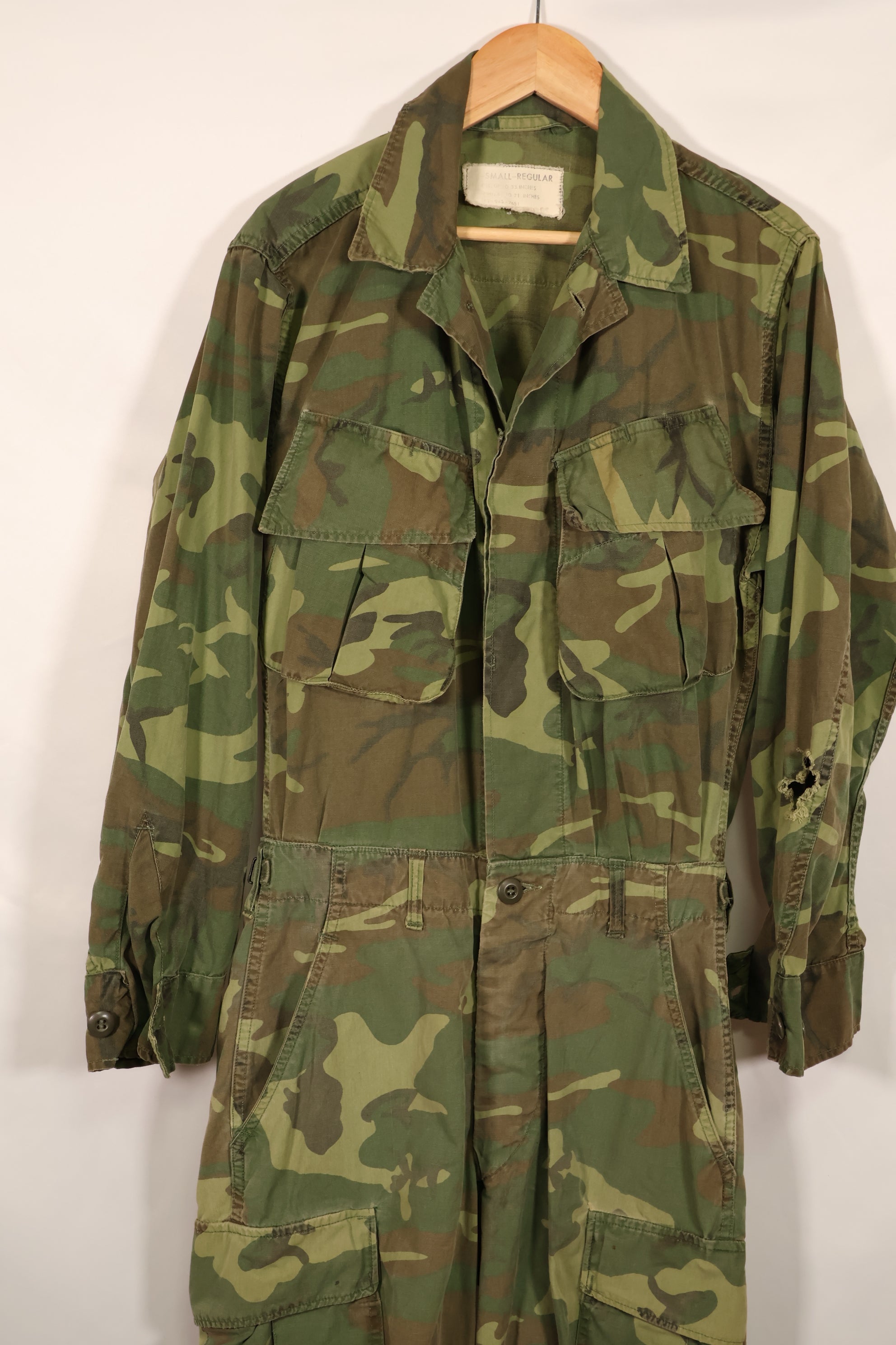 実物　1966年〜1967年　レア品　ローカル改造　フライトスーツ　ERDL 初期プリント