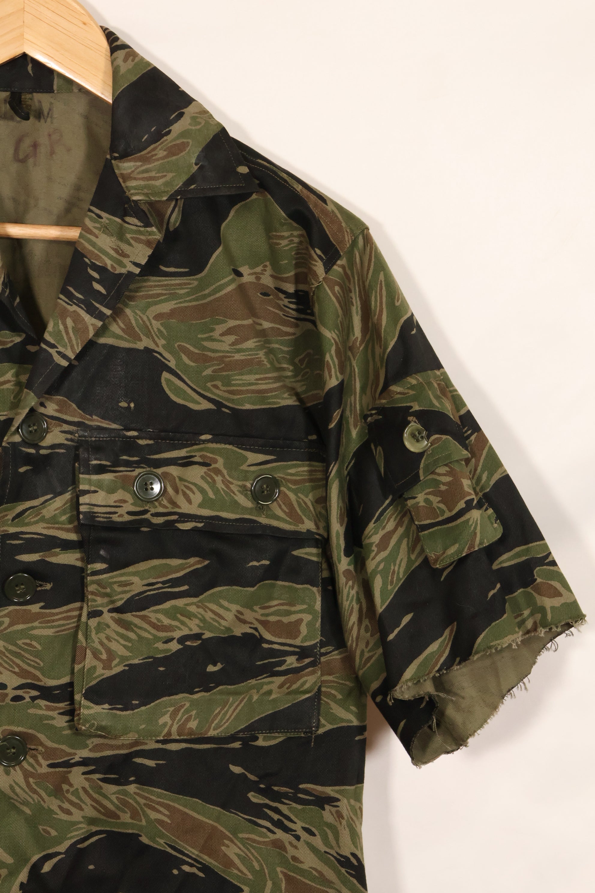 1960年代　半袖カスタム　シルバータイガー　タイガーストライプシャツ　US-M　状態良い　中古品