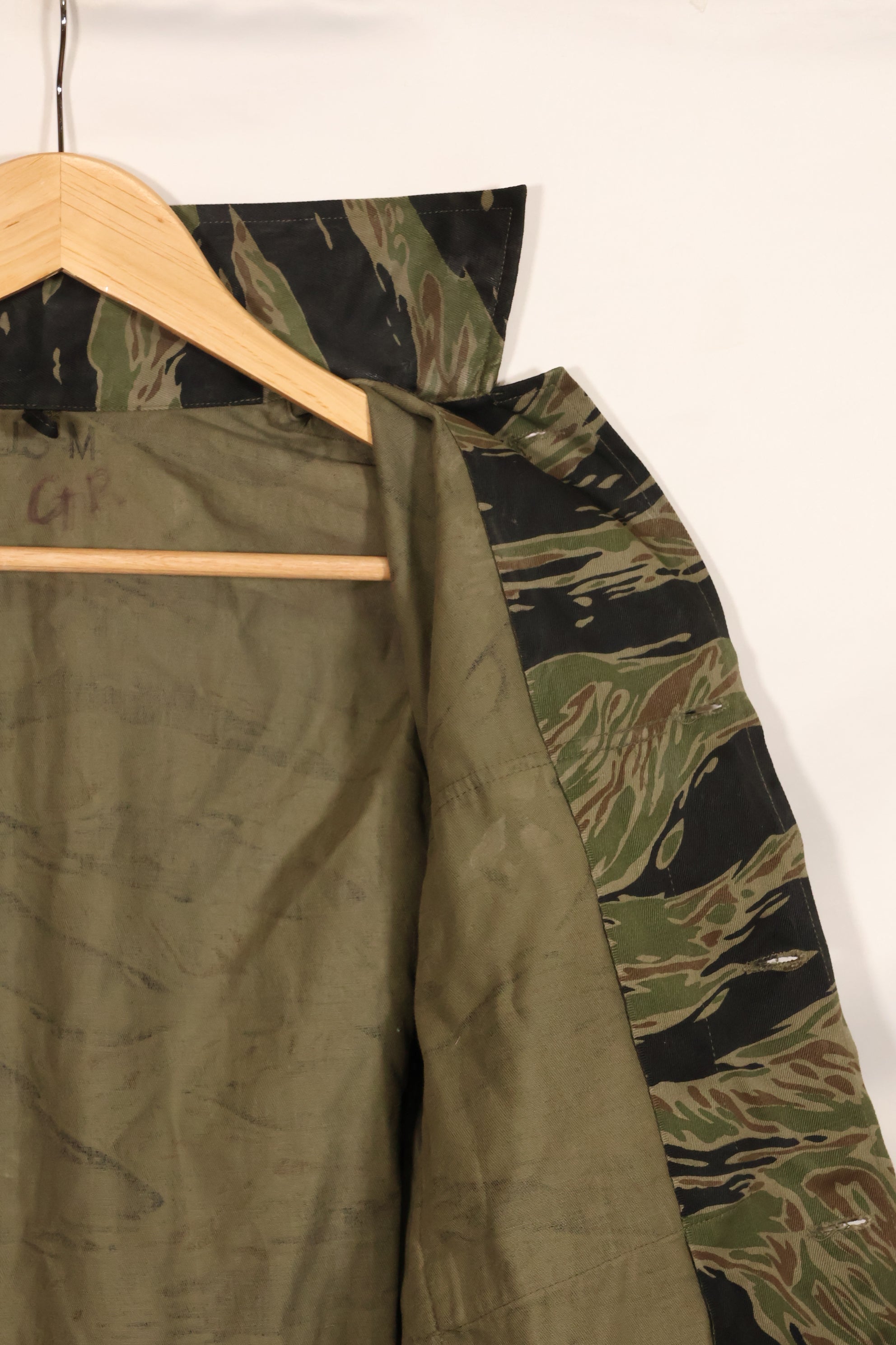 1960年代　半袖カスタム　シルバータイガー　タイガーストライプシャツ　US-M　状態良い　中古品