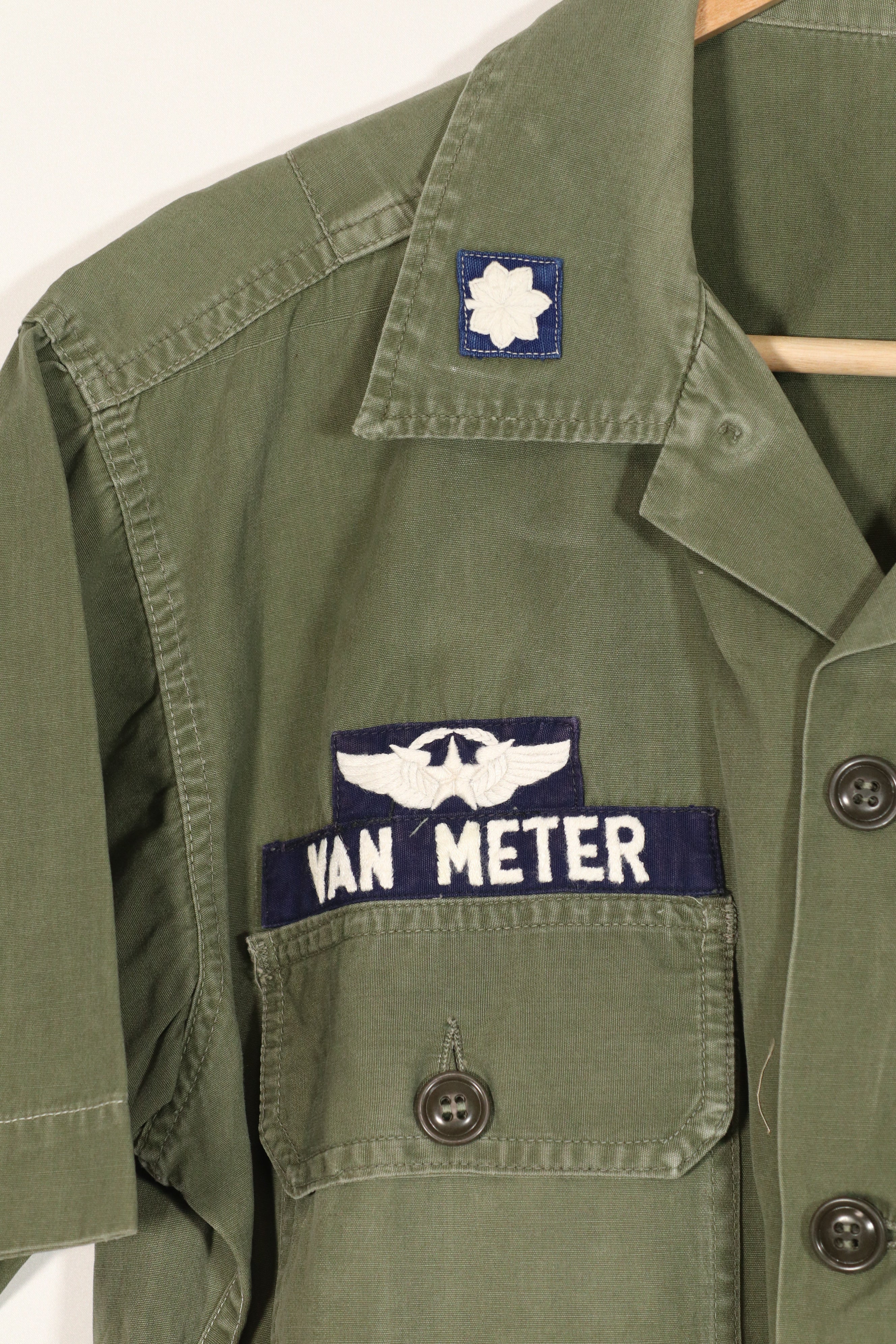 正品美国空军南越顾问 OG-107 衬衫，改良短袖，二手