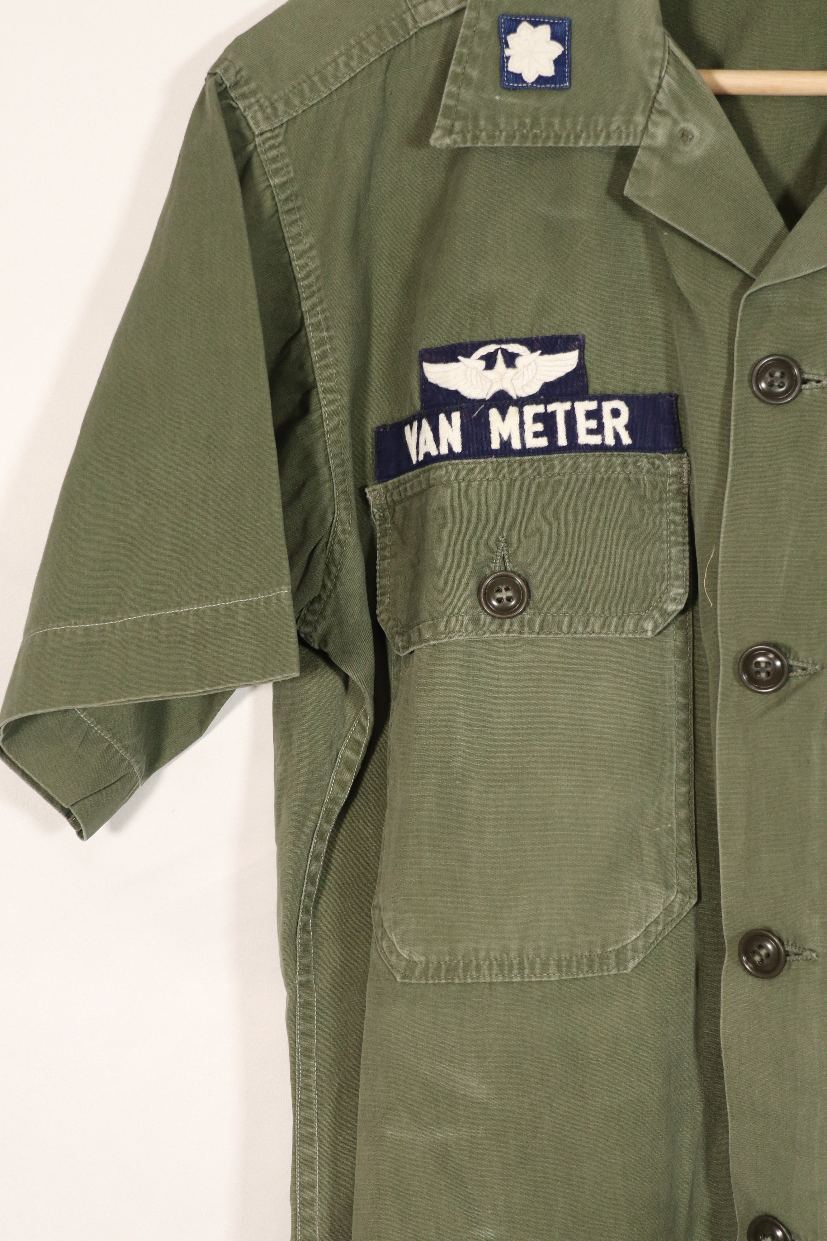 正品美国空军南越顾问 OG-107 衬衫，改良短袖，二手