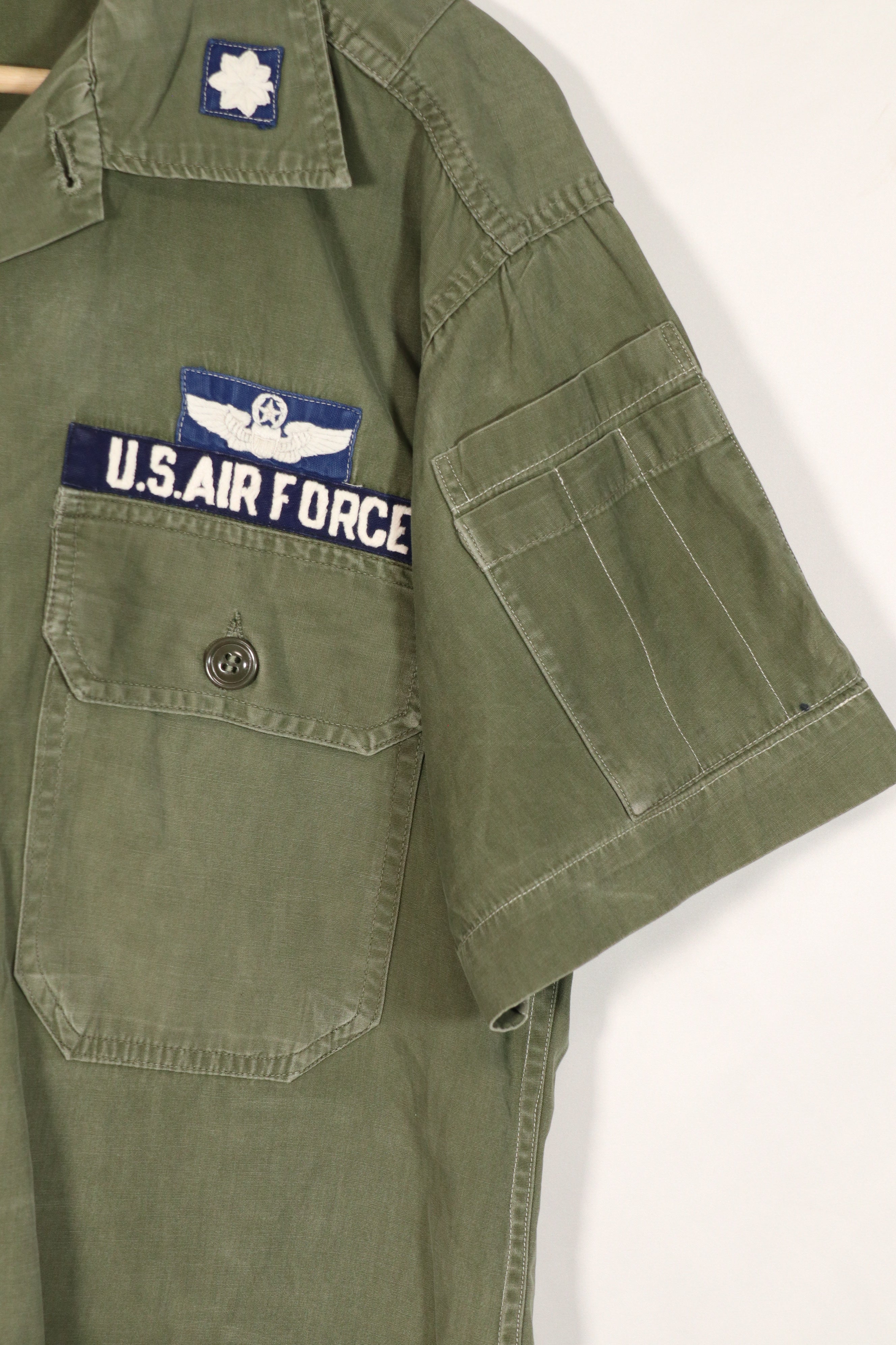 正品美国空军南越顾问 OG-107 衬衫，改良短袖，二手