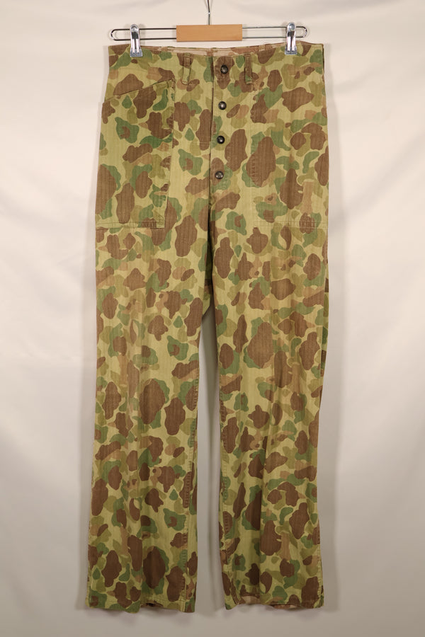 実物　WWII アメリカ海兵隊　P42　HBT　フロッグスキン迷彩　退色あり　中古品