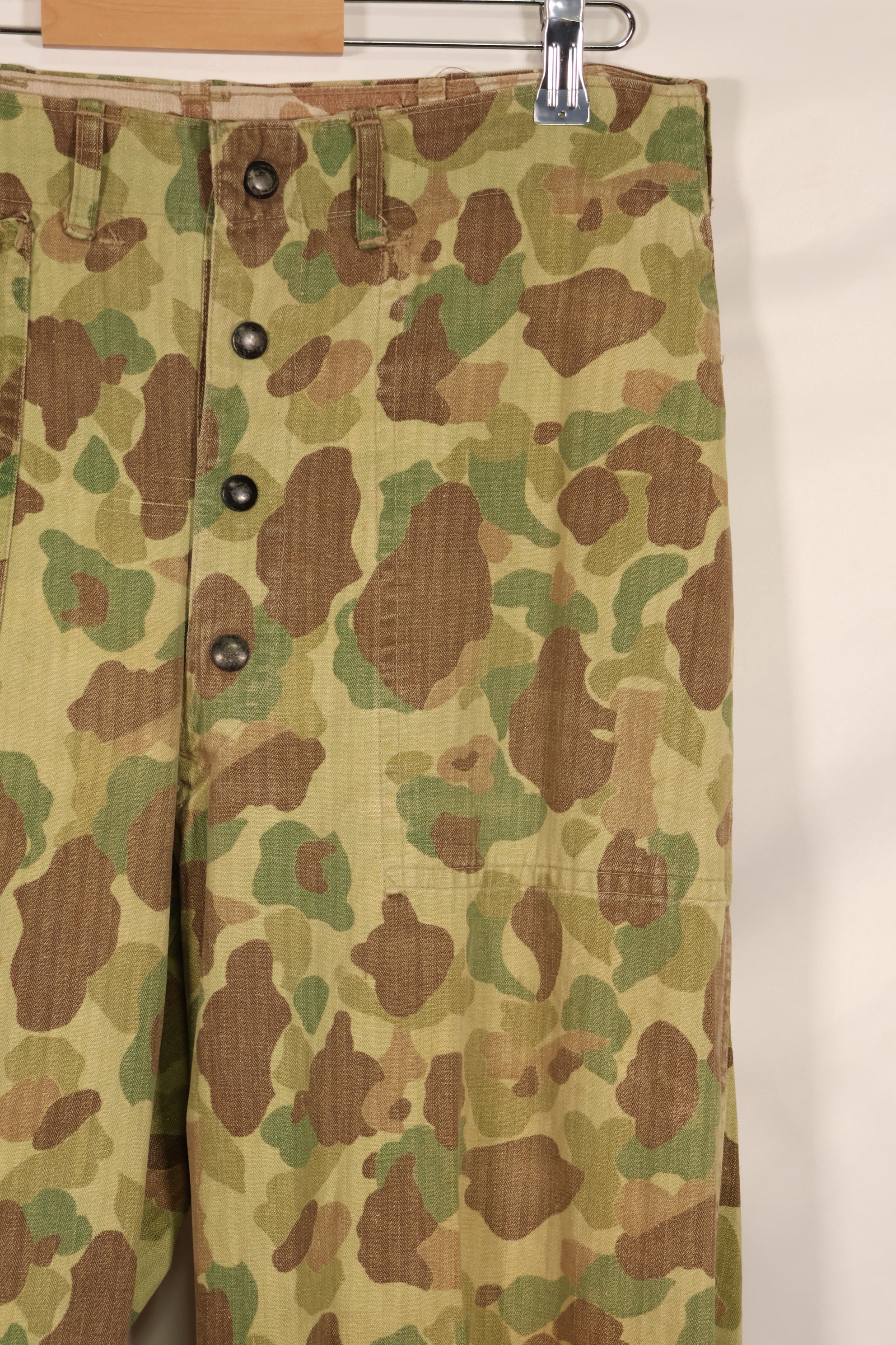 実物　WWII アメリカ海兵隊　P42　HBT　フロッグスキン迷彩　退色あり　中古品