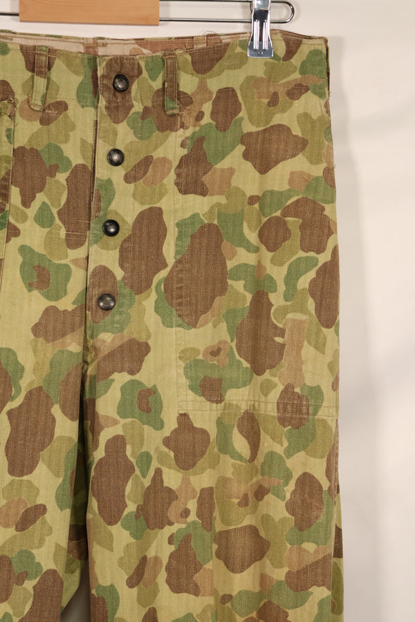 実物　WWII アメリカ海兵隊　P42　HBT　フロッグスキン迷彩　退色あり　中古品