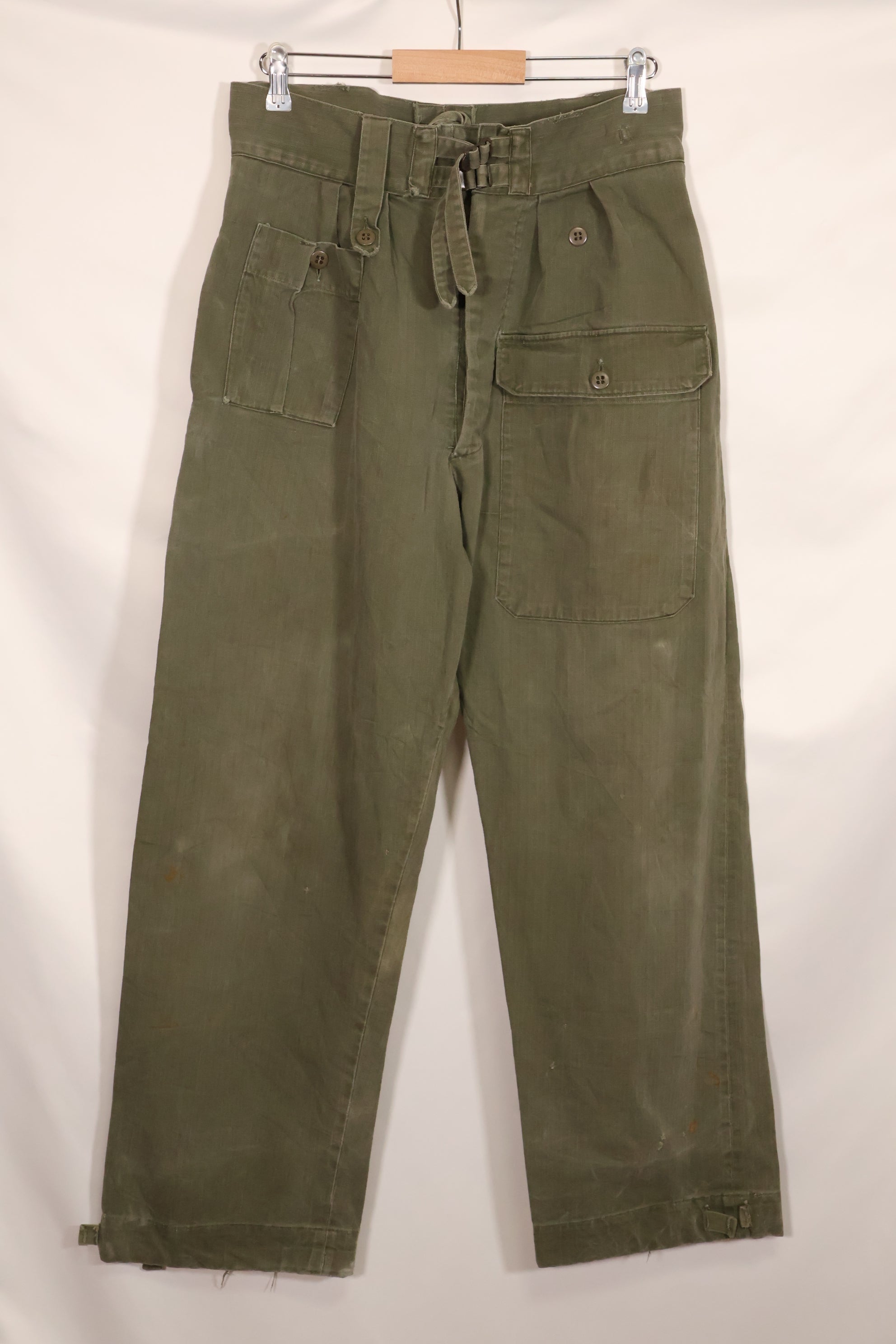 実物　1940年代　WWII アメリカ製　イギリス軍　HBT　ジャングルトラウザーズ　中古品