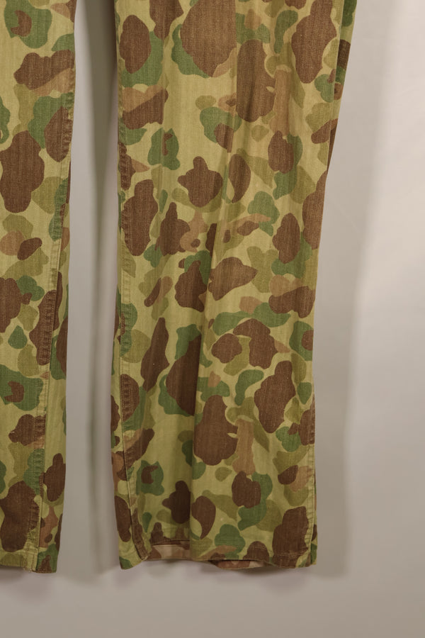 実物　WWII アメリカ海兵隊　P42　HBT　フロッグスキン迷彩　退色あり　中古品