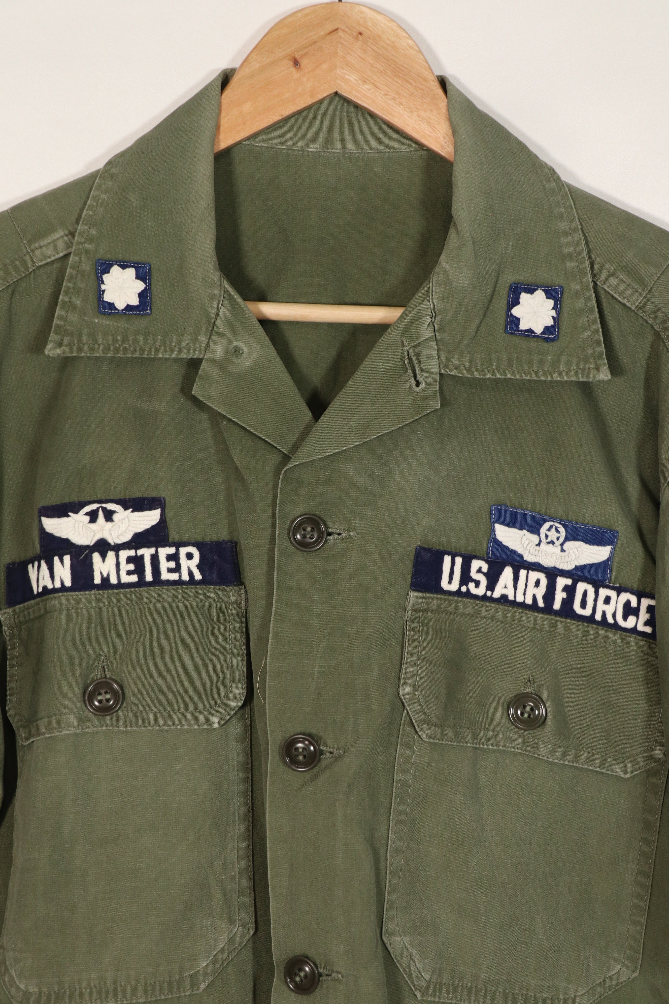 正品美国空军南越顾问 OG-107 衬衫，改良短袖，二手