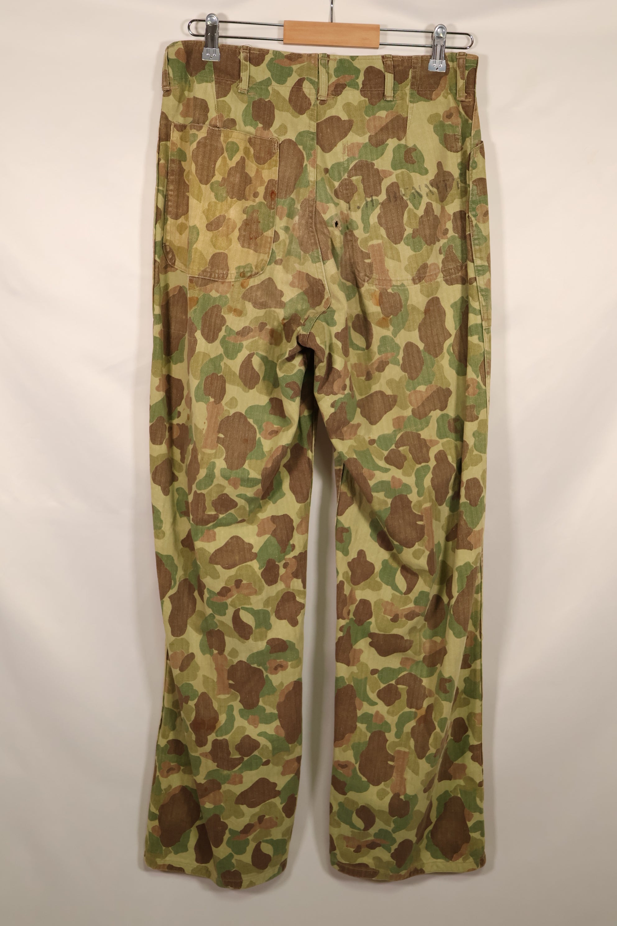 実物　WWII アメリカ海兵隊　P42　HBT　フロッグスキン迷彩　退色あり　中古品