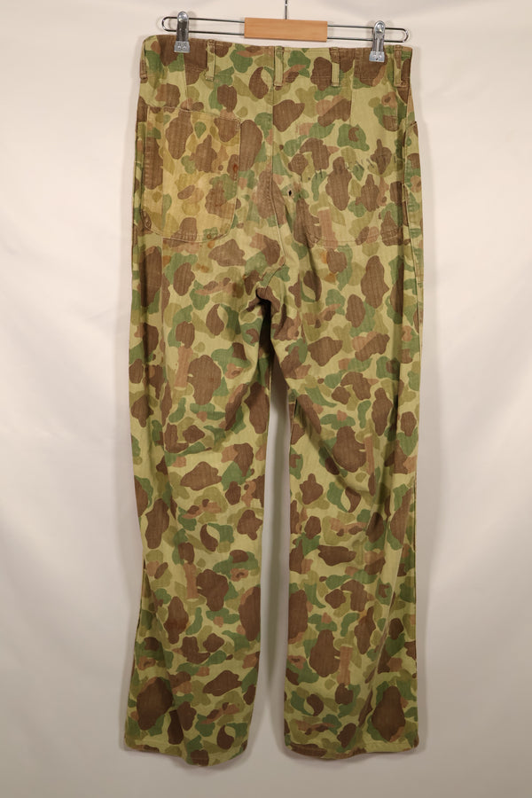 実物　WWII アメリカ海兵隊　P42　HBT　フロッグスキン迷彩　退色あり　中古品