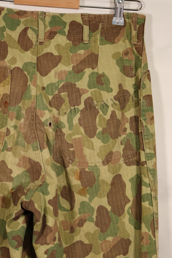 実物　WWII アメリカ海兵隊　P42　HBT　フロッグスキン迷彩　退色あり　中古品