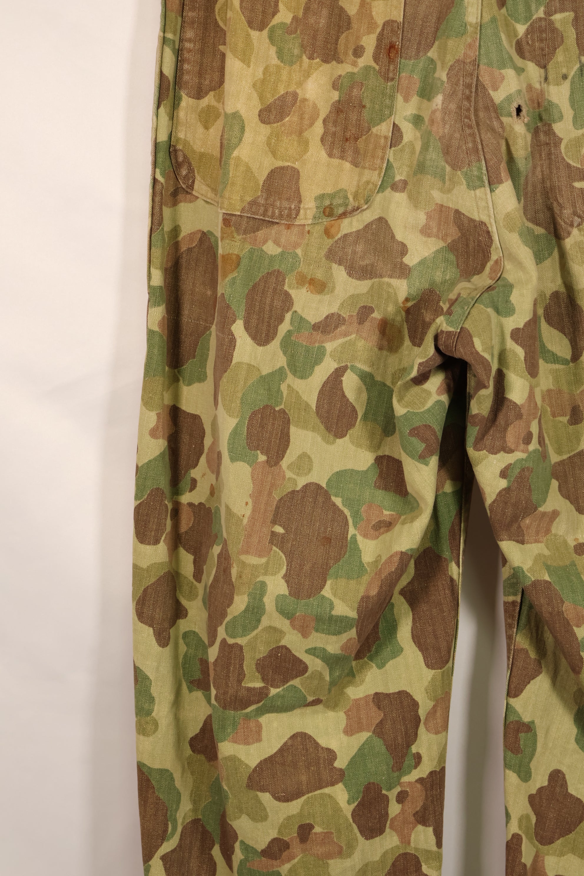 実物　WWII アメリカ海兵隊　P42　HBT　フロッグスキン迷彩　退色あり　中古品